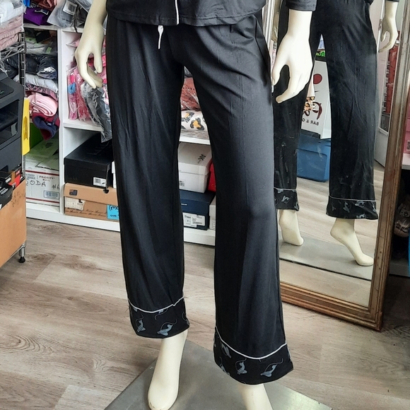 NEW Baby Phat Ladies Black Loungewear Pajama Top & Pants Set Sz Large - Picture 7 of 16